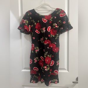 Bloomingdale’s Black and Red Eyelet dress